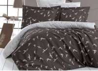 Постельное белье сатин First Choice - Liberta Brown (Турция), евро
